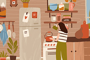 Family in kitchen, home scene, a Person Illustration by Good Studio (Thumbnail 2 of 3)