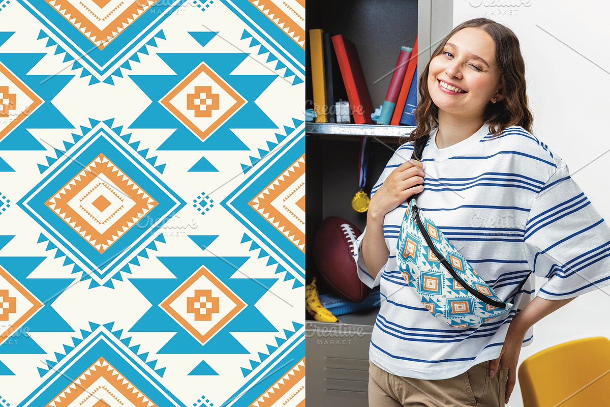 Colorful Aztec Geometric Pattern, a Pattern Graphic by PPEthnicDecorPattern (Photo 10 of 10)