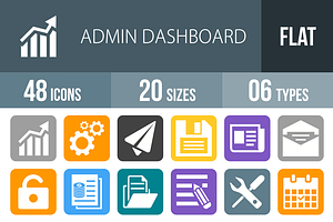 48 Admin Dashboard Flat Round Corner, an Icon by IconBunny