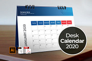 Desk Calendar Template for 2020, a Stationery Template by graphicbox (Thumbnail 1 of 5)