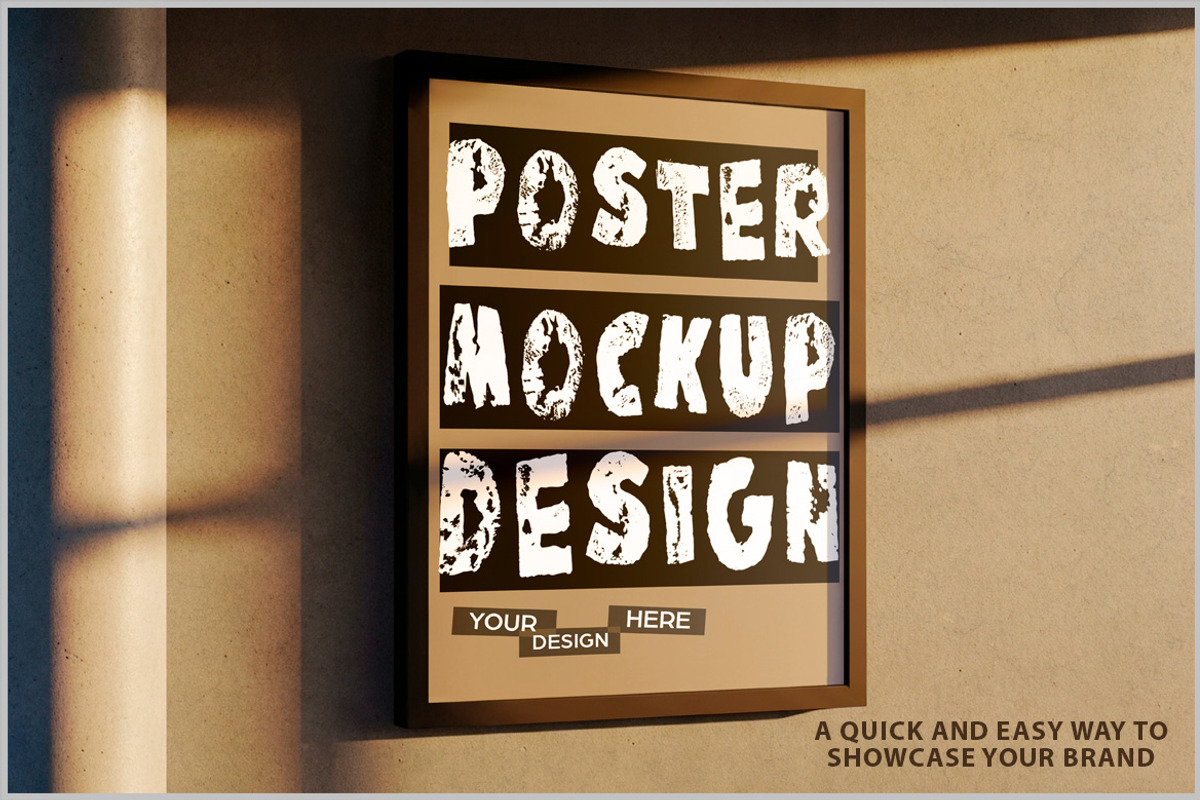 Vertical Poster on Wall mockup PSD, an Advertising Mockup by Bruno's Shop (Photo 2 of 4)