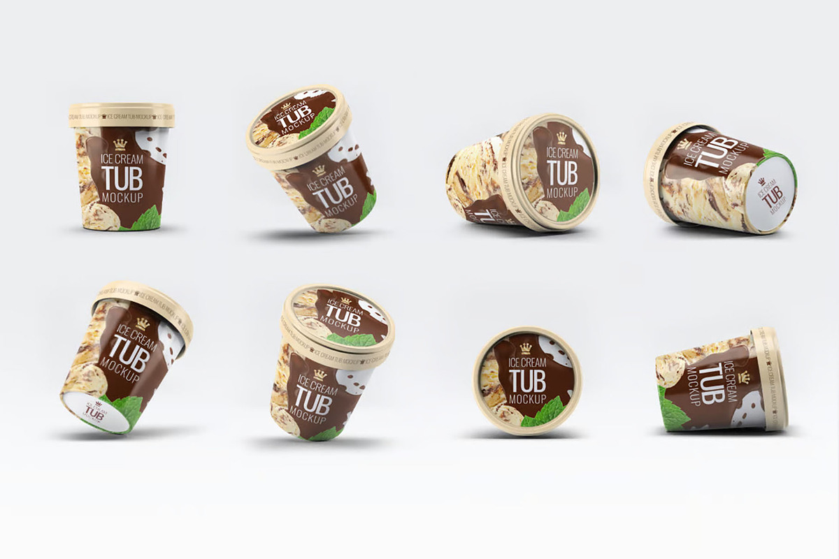 Ice Cream Tub Mockup, a Packaging Mockup by Hubzway (Photo 1 of 7)