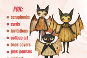 Halloween Bat Paper Doll Mixed Media, a Background Graphic by GiraffeCreative (Thumbnail 5 of 9)