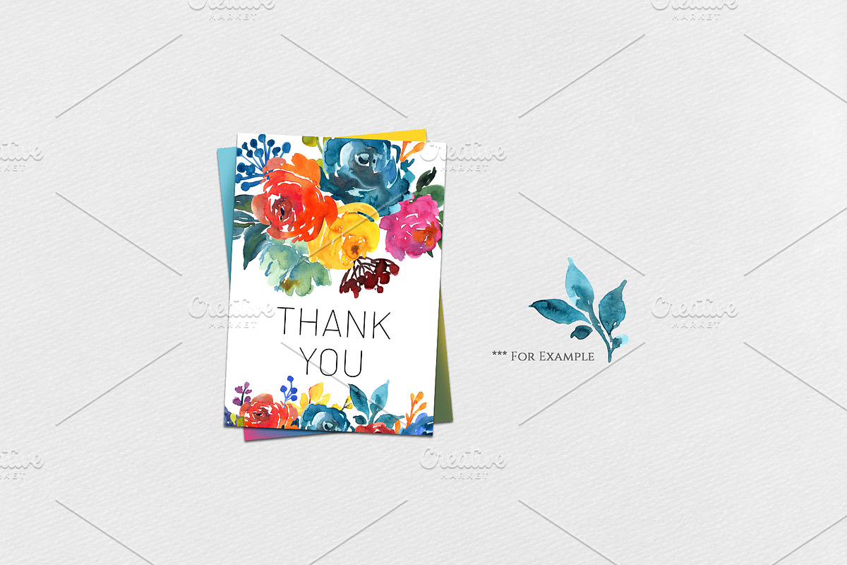 Bright Watercolor Flowers Spring Art, a Decorative Illustration by GraphicsDish (Photo 4 of 4)