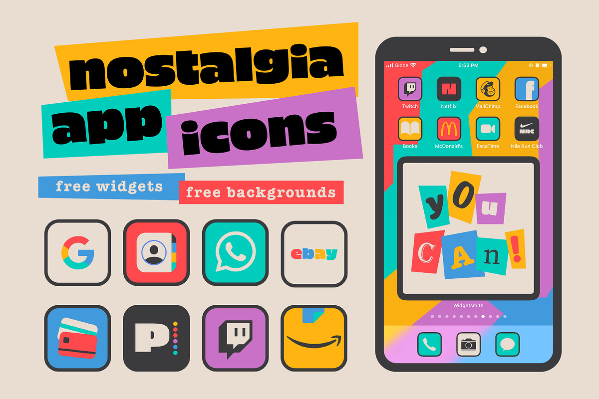 Nostalgia IOS 14 App Icons, an Icon by Creativity Bucketlist (Photo 1 of 4)