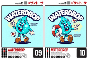 Waterdrop Cute Retro Cartoon