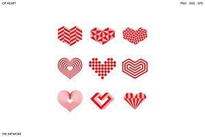 Op Art Hearts