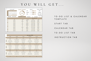To-Do List & Monthly Calendar Sheet