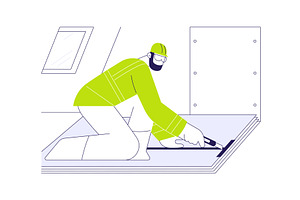 Cutting drywall abstract concept, an Object Illustration by Visual Generation