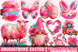 Brushstroke Whimsical Easter Png, an Illustration by RobertsArt