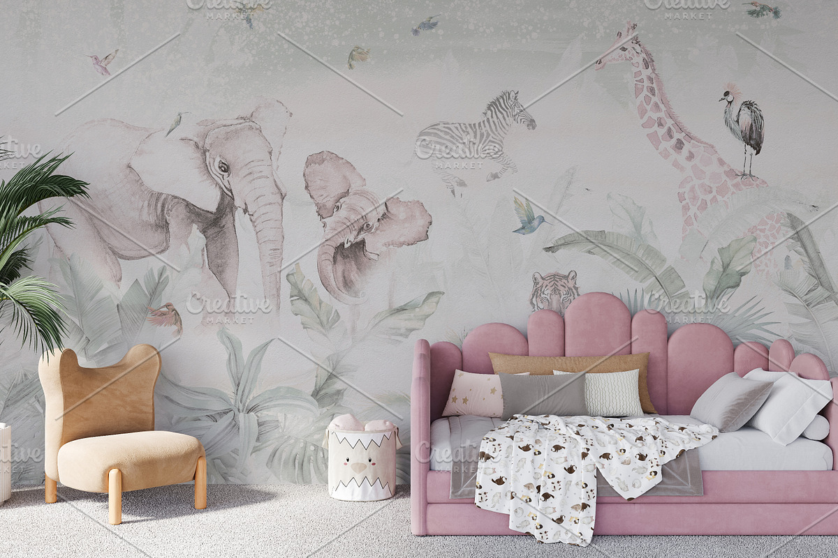 Wallpaper mockup Girl's room mockup, a Household Mockup by Hunny Badger (Photo 5 of 6)