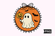 Cute Ghost with Pumpkin Halloween, a Seasonal Illustration by Creative Art (Thumbnail 1 of 3)