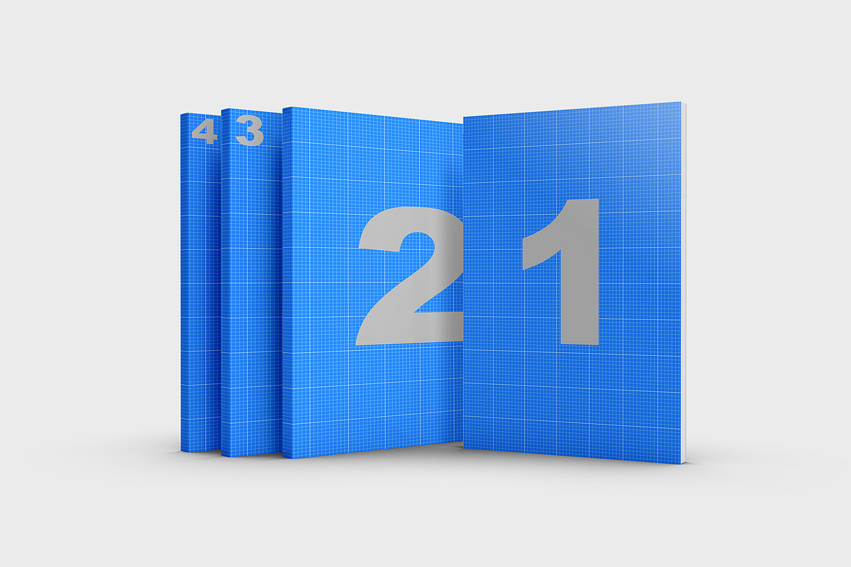4 Book Box Set Mockup 6x9″ softcover, a Books & Magazine
