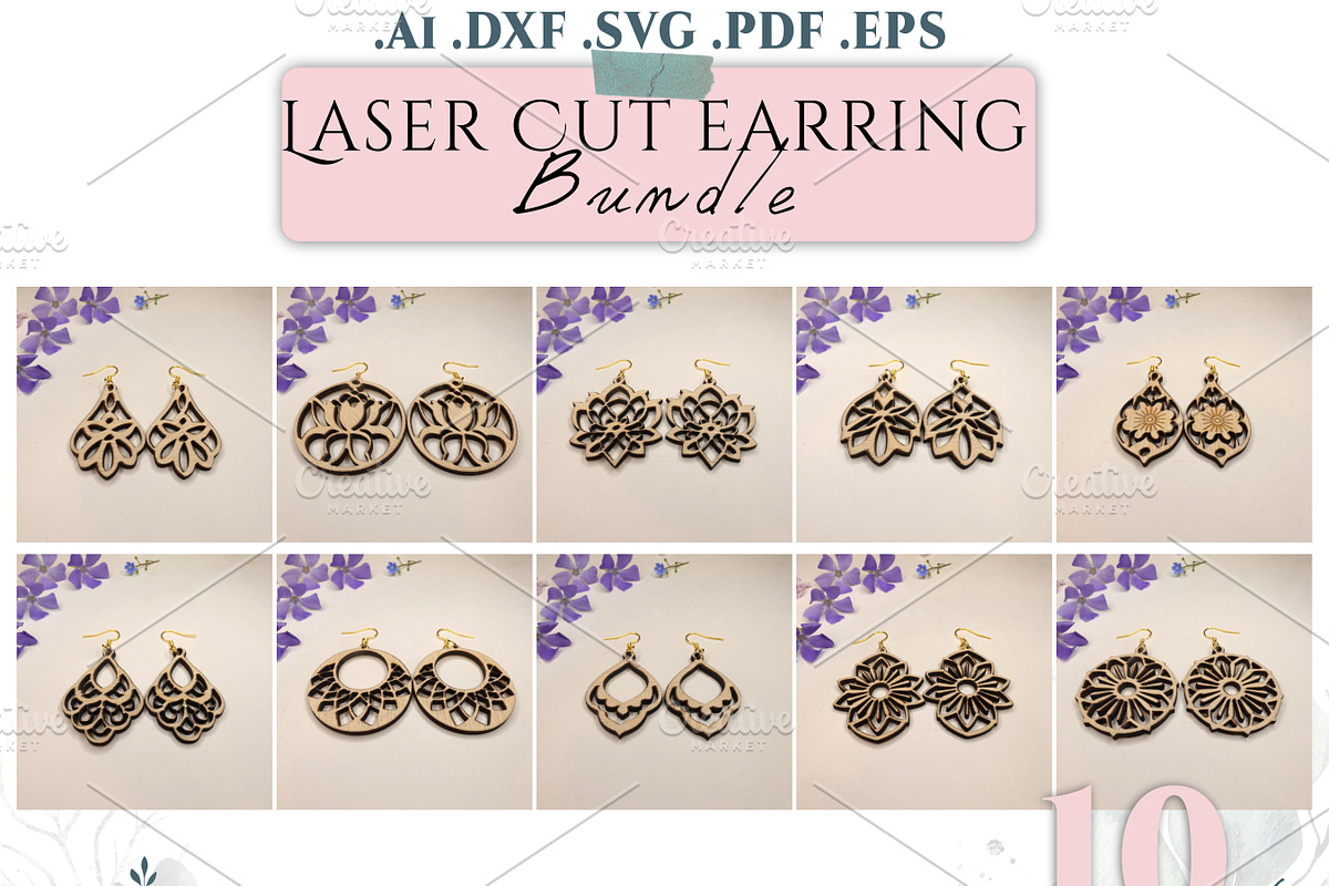 75 Lasercut EARRING FILE SVG BUNDLE, an Object Graphic by Pixelkrafter (Photo 6 of 9)