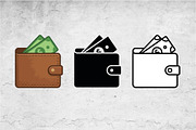 Wallet Icons Set, an Outline Icon by Artonix (Thumbnail 2 of 2)
