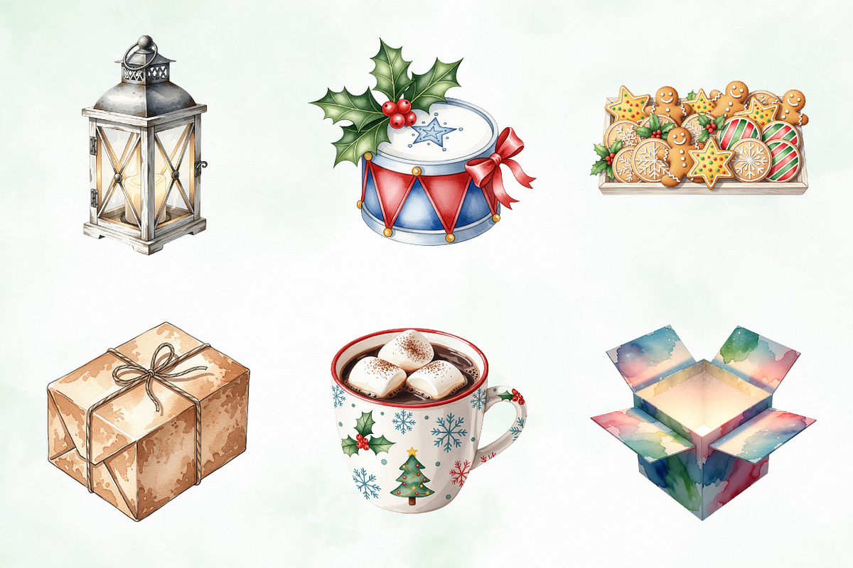 Cozy Rustic Christmas Clipart Bundle, an Illustration by Creative Art (Photo 4 of 10)