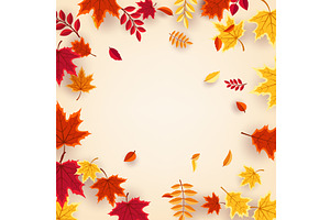 Autumn flying and falling leaves, an Illustration by 32pixels