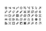 50 Vector Editing Icons, an Outline Icon by Side Project (Thumbnail 2 of 7)
