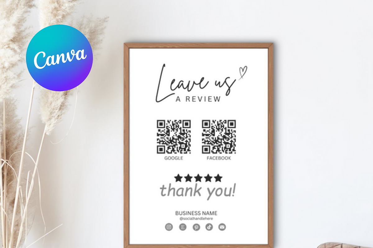 Ask For Review QR Code Sign Template, a Card Template by Climbwithelevator (Photo 4 of 9)