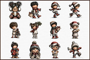 Christmas Kids Watercolor Clipart, an Illustration by Sublimation Artist (Thumbnail 3 of 6)