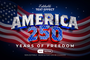 4th of July Text Effect