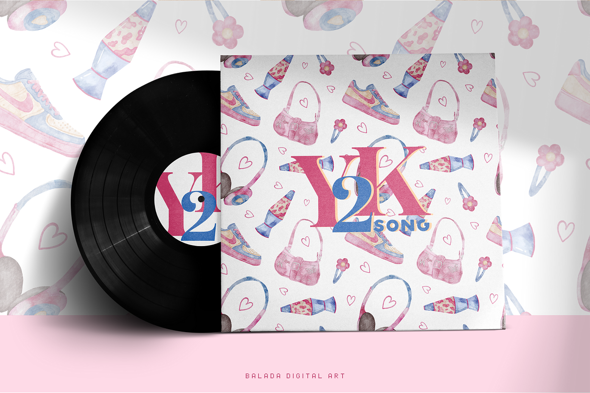 Y2k Retro Watercolor Clipart bundle, a Technology Illustration by Balada Digital Art (Photo 15 of 16)