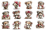 Whimsical Easter Teddy Bear Clipart, an Illustration by Dream Creation (Thumbnail 7 of 8)
