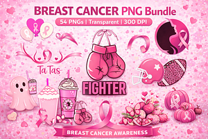 Breast Cancer Awareness PNG Bundle, an Object Graphic by MIRoots Design Studio