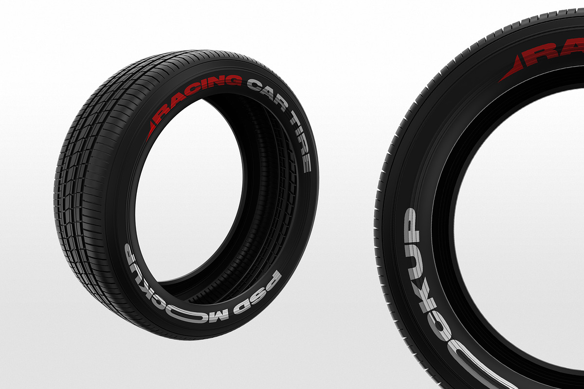 Racing Car Tire Mockups, a Product Mockup by Stockware