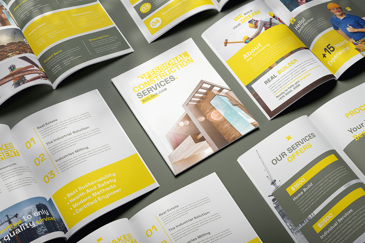 Construction Brochure Template, a Brochure Template by Designsoul14 (Photo 3 of 10)