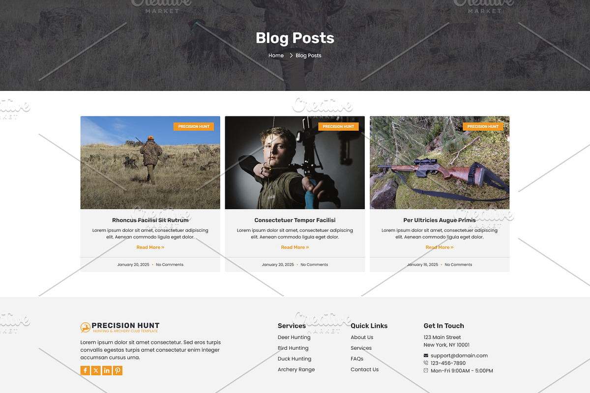 Hunting & Archery Club Template, a WordPress Template by HasnainDEV (Photo 6 of 8)