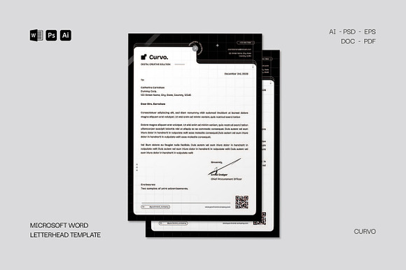 Letterhead Template - Curvo preview 4