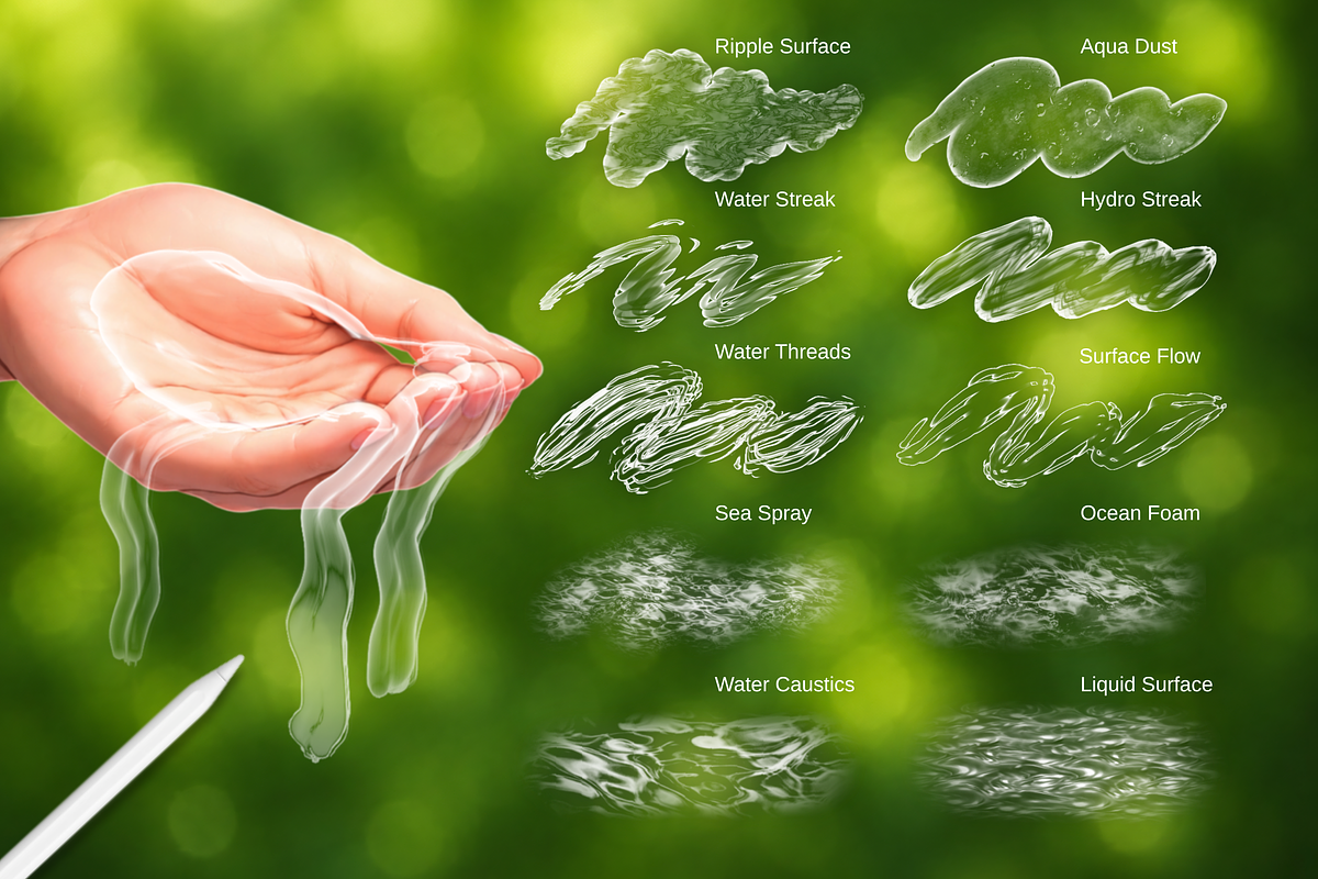 Procreate Water & Liquid Brushes, a Brush Add-On by HopeArtIllustration (Photo 6 of 7)