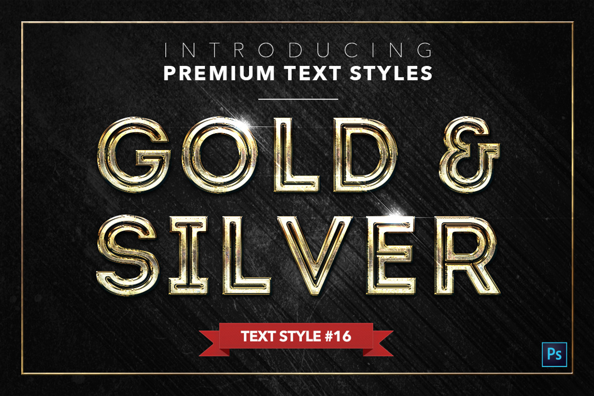 Gold & Silver #2 - 20 Text Styles, a Layer Style Add-On by Jonas Stensgaard (Photo 17 of 23)