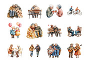 Watercolor Senior Couple Lovely Mome, an Illustration by Design Market (Thumbnail 2 of 3)