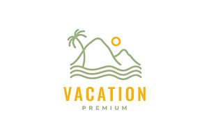 mountain vacation holiday beach logo, a Branding & Logo Template by devastd