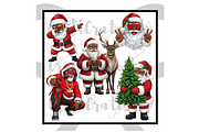 Black Santa Claus Clipart, an Illustration by CraftCrateShop (Thumbnail 5 of 7)