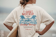 Beach T-Shirt Mockup Back view, a Shirt Mockup by The Blue Bird (Thumbnail 3 of 8)