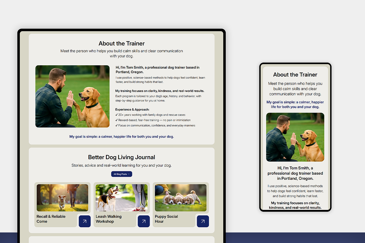 Dog Trainer - Wix Studio Website, a Wix Template by Kitteeh (Photo 1 of 17)