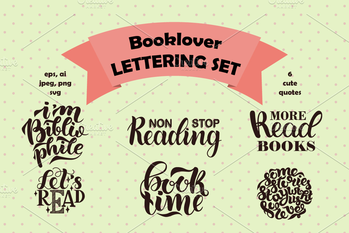 Cute collection of book lettering., an Illustration by AveNa (Photo 1 of 6)