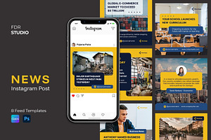 News Instagram Post Template, a Social Media Template by FDR Studio