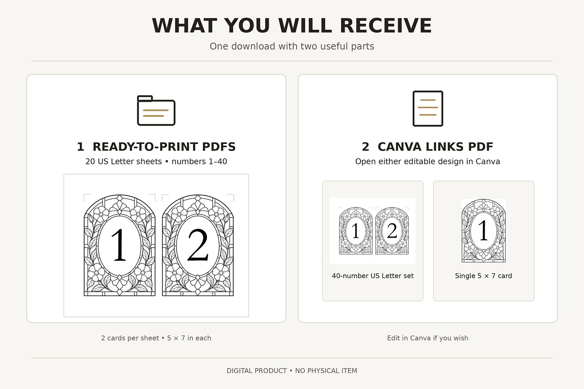 Stained Glass Wedding Table Numbers, an Invitation Template by Arfis (Photo 11 of 11)