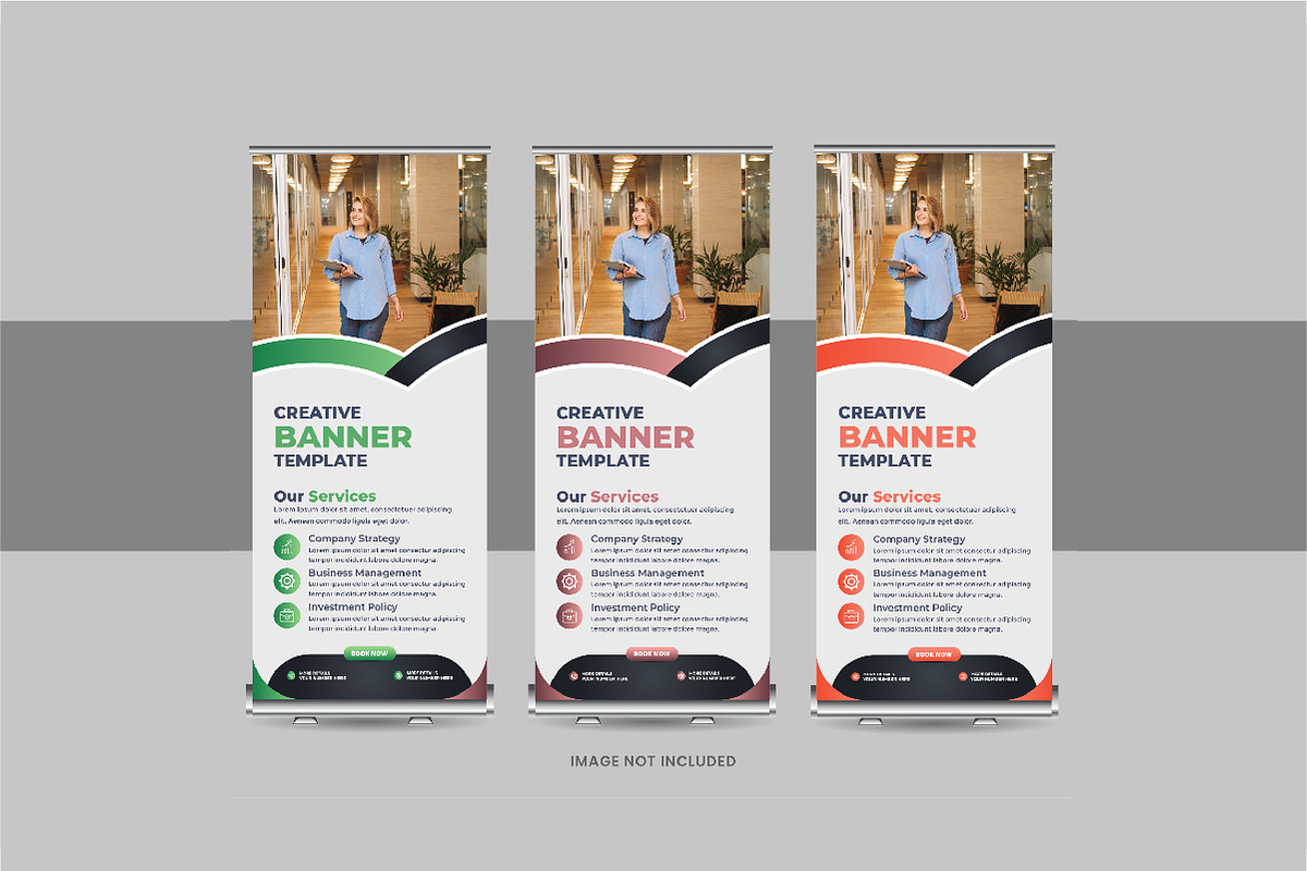 Roll-Up Banner, X Banner Design Set, a Stationery Template by Pavel_design (Photo 6 of 11)
