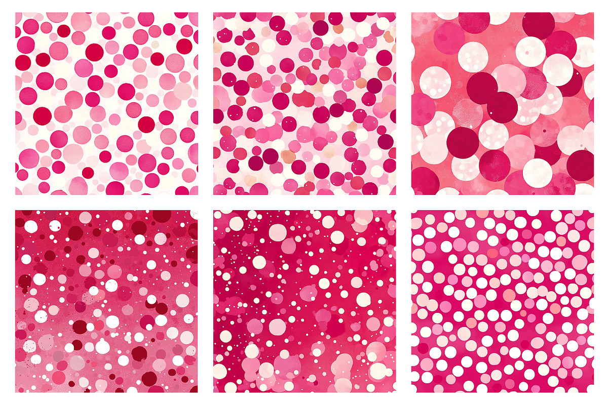 Pink Polka Dots Digtal Paper, a Pattern Graphic by SinaCreation (Photo 4 of 5)