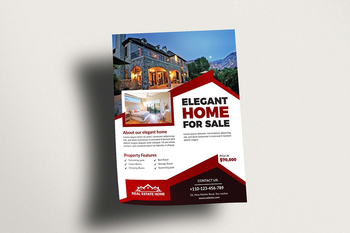 Real Estate Flyer Template (Editable, a Flyer Template by Creativpixl (Photo 4 of 5)