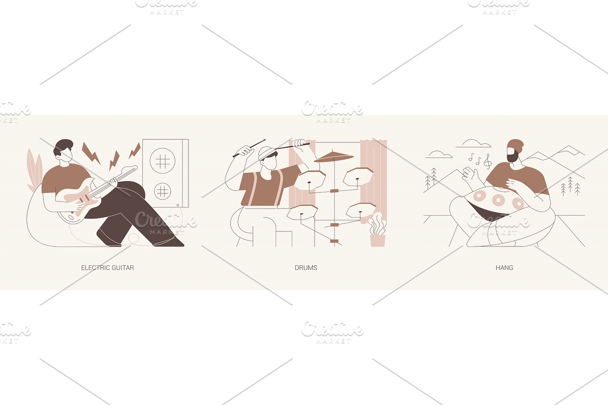 Playing musical instruments isolated, a Person Illustration by Visual Generation