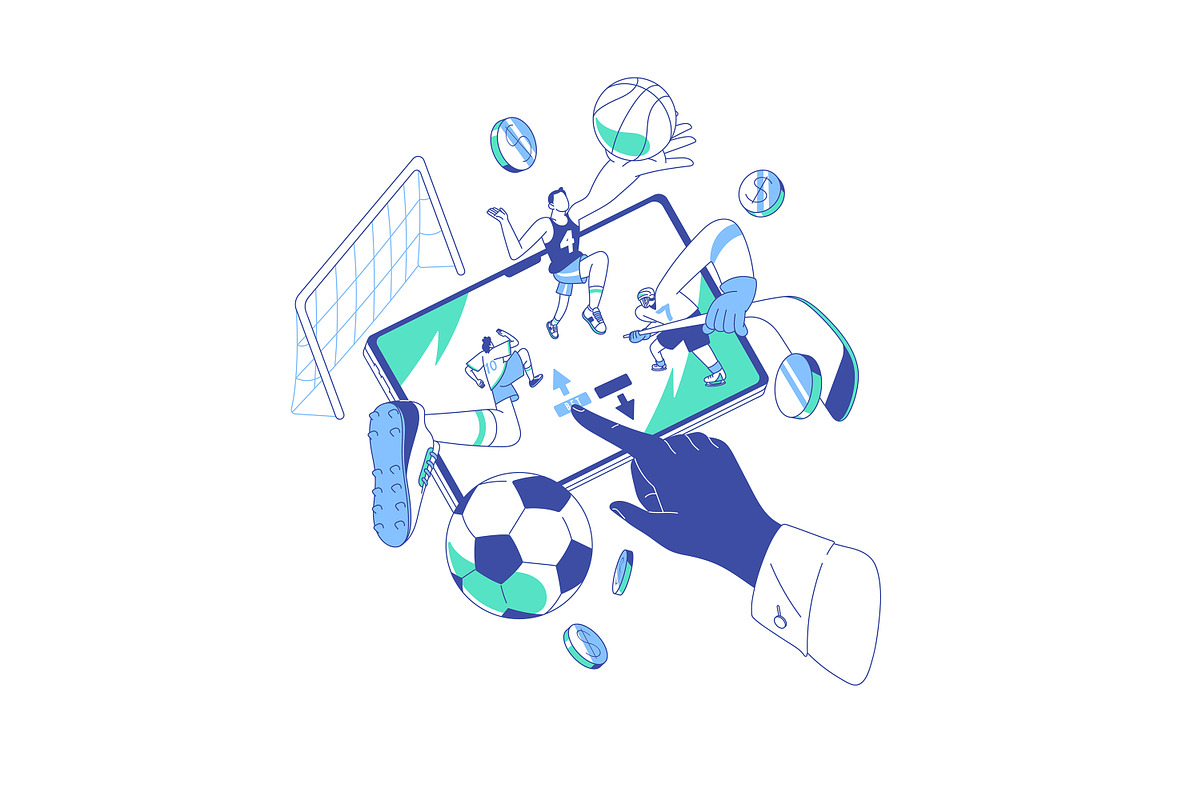 Gambling people bet on sports online, a Sport Illustration by PaperTrident (Photo 9 of 13)