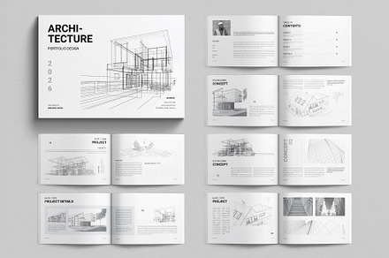 Architecture Brochure Landscape, a Brochure Template by TemplatesForest