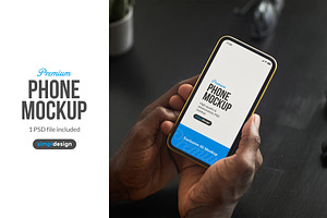 Smartphone Mockup Dark Minimal Desk, an Android Mockup by SimplDesign