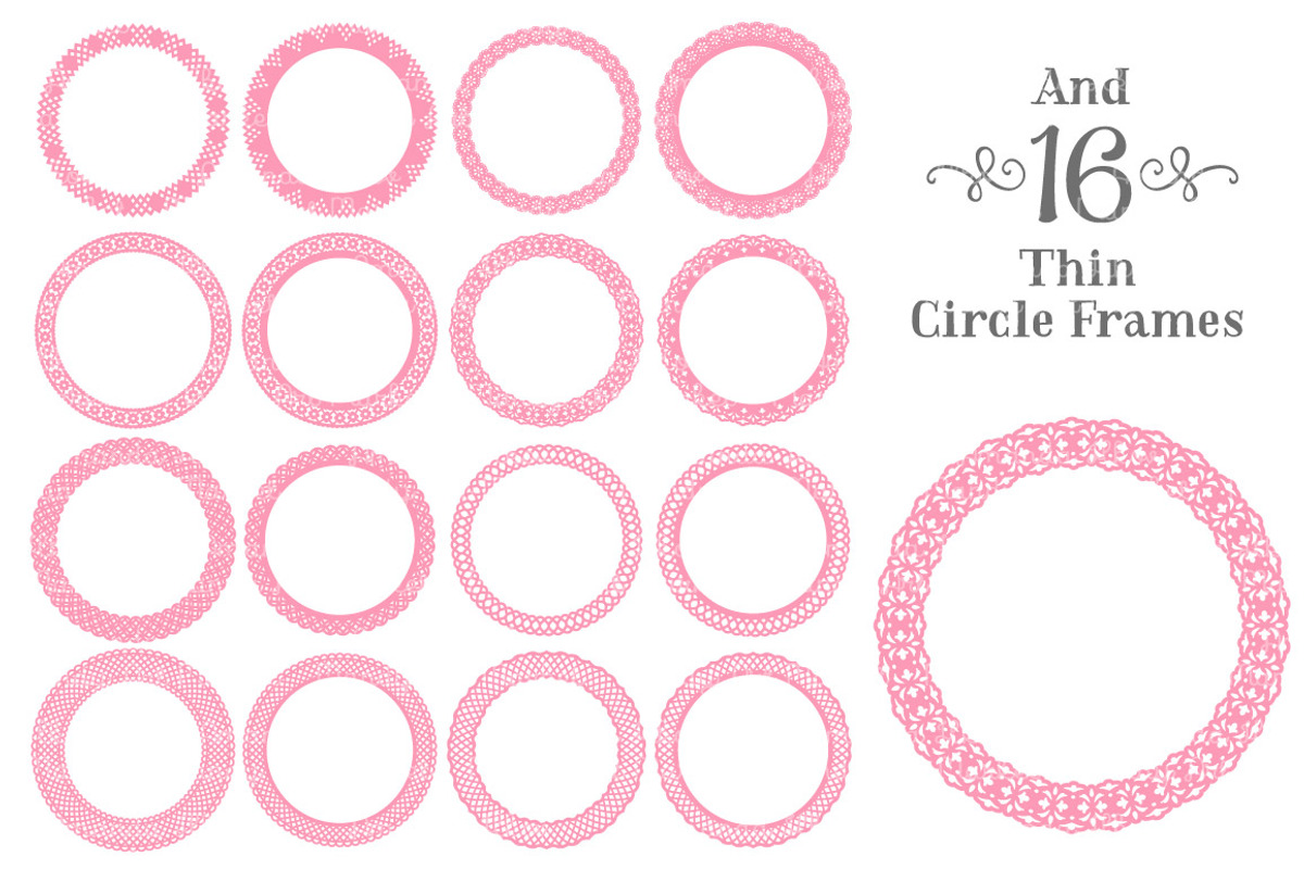Pink Lace Scrapbook Frame Circles, an Illustration by Amanda Ilkov (Photo 5 of 5)
